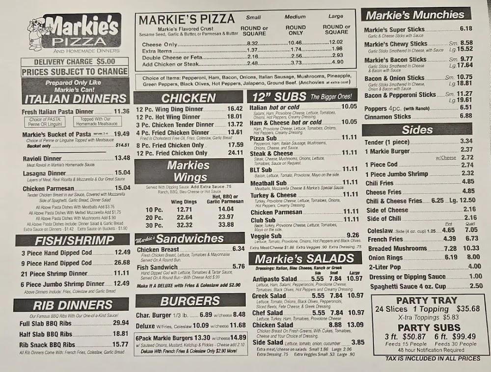 Markie's Pizza Fresh Italian Pasta Dinner